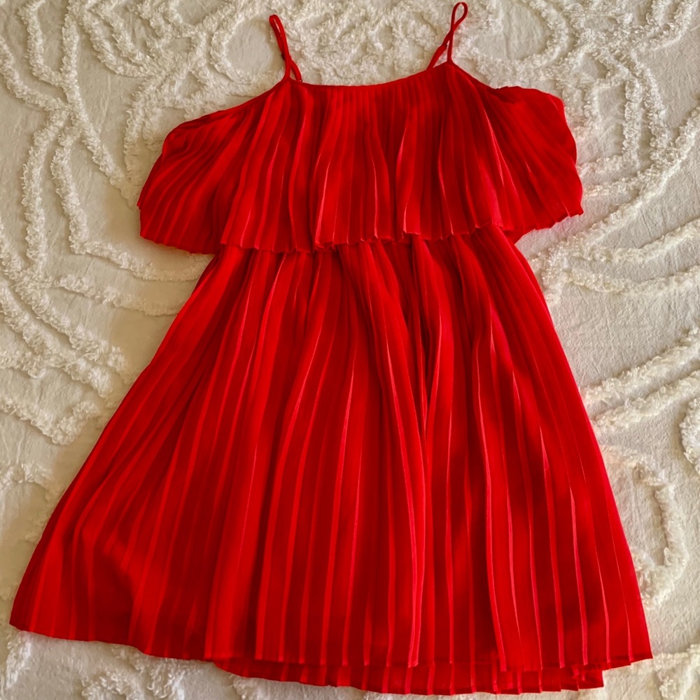 Beautiful pleated salmon over the knee dress.